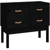 vidaXL Armoire console Noir 90x40x78 cm Bois de pin solide
