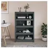 vidaXL Bibliothèque Gris 80x35x126 cm Bois de pin massif
