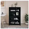 vidaXL Bibliothèque Noir 80x35x126 cm Bois de pin massif