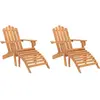 vidaXL Chaises Adirondack de jardin repose-pieds 2 pcs Bois d'acacia