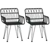 vidaXL Chaises de jardin 2 pcs avec accoudoir Noir 56x64x80 cm