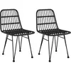 vidaXL Chaises de jardin 2 pcs Noir 48x62x84 cm Résine tressée