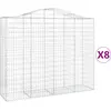 vidaXL Paniers à gabions arqués 8 pcs 200x50x160/180 cm Fer galvanisé