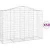 vidaXL Paniers à gabions arqués 50 pcs 200x50x140/160 cm Fer galvanisé
