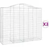 vidaXL Paniers à gabions arqués 3 pcs 200x50x160/180 cm Fer galvanisé