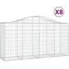 vidaXL Paniers à gabions arqués 8 pcs 200x50x100/120 cm fer galvanisé