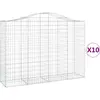 vidaXL Paniers à gabions arqués 10 pcs 200x50x140/160 cm Fer galvanisé