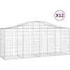 vidaXL Paniers à gabions arqués 12 pcs 200x50x80/100 cm Fer galvanisé