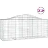 vidaXL Paniers à gabions arqués 10 pcs 200x50x80/100 cm Fer galvanisé