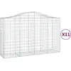 vidaXL Paniers à gabions arqués 11 pcs 200x50x120/140 cm Fer galvanisé