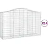 vidaXL Paniers à gabions arqués 14 pcs 200x50x120/140 cm Fer galvanisé