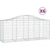 vidaXL Paniers à gabions arqués 6 pcs 200x50x80/100 cm Fer galvanisé