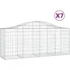 vidaXL Paniers à gabions arqués 7 pcs 200x50x80/100 cm Fer galvanisé