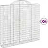vidaXL Paniers à gabions arqués 6 pcs 200x50x180/200 cm Fer galvanisé