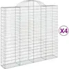 vidaXL Paniers à gabions arqués 4 pcs 200x50x180/200 cm Fer galvanisé