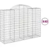vidaXL Paniers à gabions arqués 40 pcs 200x50x140/160 cm Fer galvanisé