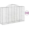 vidaXL Paniers à gabions arqués 50 pcs 200x50x120/140 cm Fer galvanisé