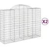 vidaXL Paniers à gabions arqués 2 pcs 200x50x140/160 cm Fer galvanisé