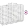 vidaXL Paniers à gabions arqués 3 pcs 200x50x140/160 cm Fer galvanisé