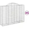 vidaXL Paniers à gabions arqués 5 pcs 200x50x140/160 cm Fer galvanisé