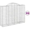vidaXL Paniers à gabions arqués 6 pcs 200x50x140/160 cm Fer galvanisé