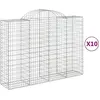 vidaXL Paniers à gabions arqués 10 pcs 200x50x140/160 cm Fer galvanisé