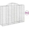 vidaXL Paniers à gabions arqués 11 pcs 200x50x140/160 cm Fer galvanisé