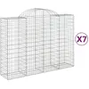vidaXL Paniers à gabions arqués 7 pcs 200x50x140/160 cm Fer galvanisé