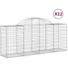 vidaXL Paniers à gabions arqués 12 pcs 200x50x80/100 cm Fer galvanisé