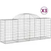 vidaXL Paniers à gabions arqués 3 pcs 200x50x80/100 cm Fer galvanisé