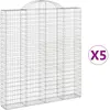 vidaXL Paniers à gabions arqués 5 pcs 200x30x220/240 cm fer galvanisé