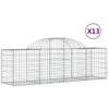 vidaXL Paniers à gabions arqués 13 pcs 200x50x60/80 cm Fer galvanisé