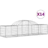 vidaXL Paniers à gabions arqués 14 pcs 200x50x40/60 cm fer galvanisé