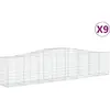 vidaXL Paniers à gabions arqués 9 pcs 400x50x80/100 cm Fer galvanisé