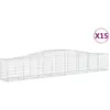 vidaXL Paniers à gabions arqués 15 pcs 400x50x60/80 cm Fer galvanisé