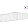 vidaXL Paniers à gabions arqués 2 pcs 400x50x80/100 cm Fer galvanisé