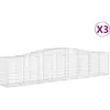 vidaXL Paniers à gabions arqués 3 pcs 400x50x80/100 cm Fer galvanisé