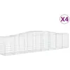vidaXL Paniers à gabions arqués 4 pcs 400x50x80/100 cm Fer galvanisé