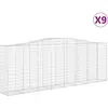 vidaXL Paniers à gabions arqués 9 pcs 400x50x140/160 cm Fer galvanisé