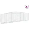 vidaXL Paniers à gabions arqués 7 pcs 400x50x100/120 cm Fer galvanisé