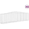 vidaXL Paniers à gabions arqués 8 pcs 400x50x100/120 cm Fer galvanisé