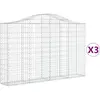 vidaXL Paniers à gabions arqués 3 pcs 200x30x120/140 cm Fer galvanisé