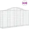 vidaXL Paniers à gabions arqués 20 pcs 200x30x100/120 cm Fer galvanisé