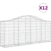 vidaXL Paniers à gabions arqués 12 pcs 200x30x80/100 cm Fer galvanisé
