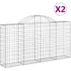 vidaXL Paniers à gabions arqués 2 pcs 200x30x100/120 cm Fer galvanisé