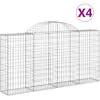 vidaXL Paniers à gabions arqués 4 pcs 200x30x100/120 cm Fer galvanisé