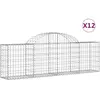 vidaXL Paniers à gabions arqués 12 pcs 200x30x60/80 cm Fer galvanisé