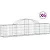 vidaXL Paniers à gabions arqués 6 pcs 200x30x40/60 cm Fer galvanisé