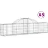 vidaXL Paniers à gabions arqués 8 pcs 200x30x40/60 cm Fer galvanisé