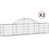 vidaXL Paniers à gabions arqués 2 pcs 200x30x40/60 cm Fer galvanisé